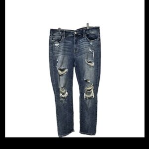 JUDY BLUE BOYFRIEND FIT DISTRESSED SKINNY JEANS SIZE 13/31